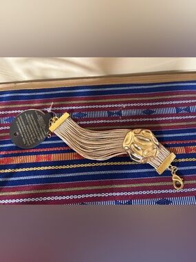 Brazilian gold palha natural fiber bracelet nwt